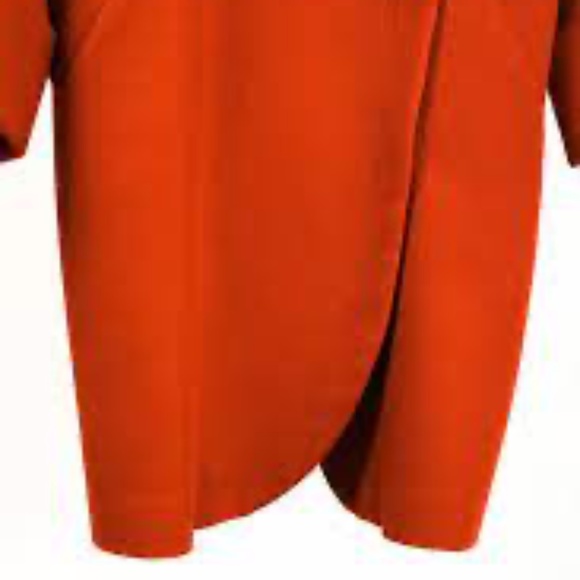 Tavan & Mitto Red Wool Shawl Collar Kimono-Sleeve Midi Coat - Picture 4 of 4